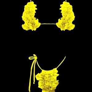 Yellow flowerbomb swim suit